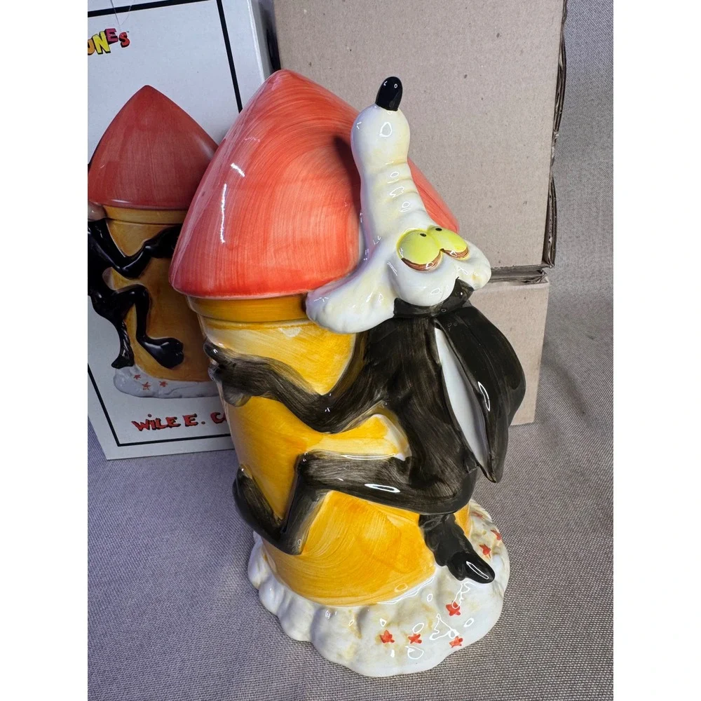 Vintage 1993 Looney Tunes Wile E Coyote Acme Rocket Cookie Jar Certified Int Box